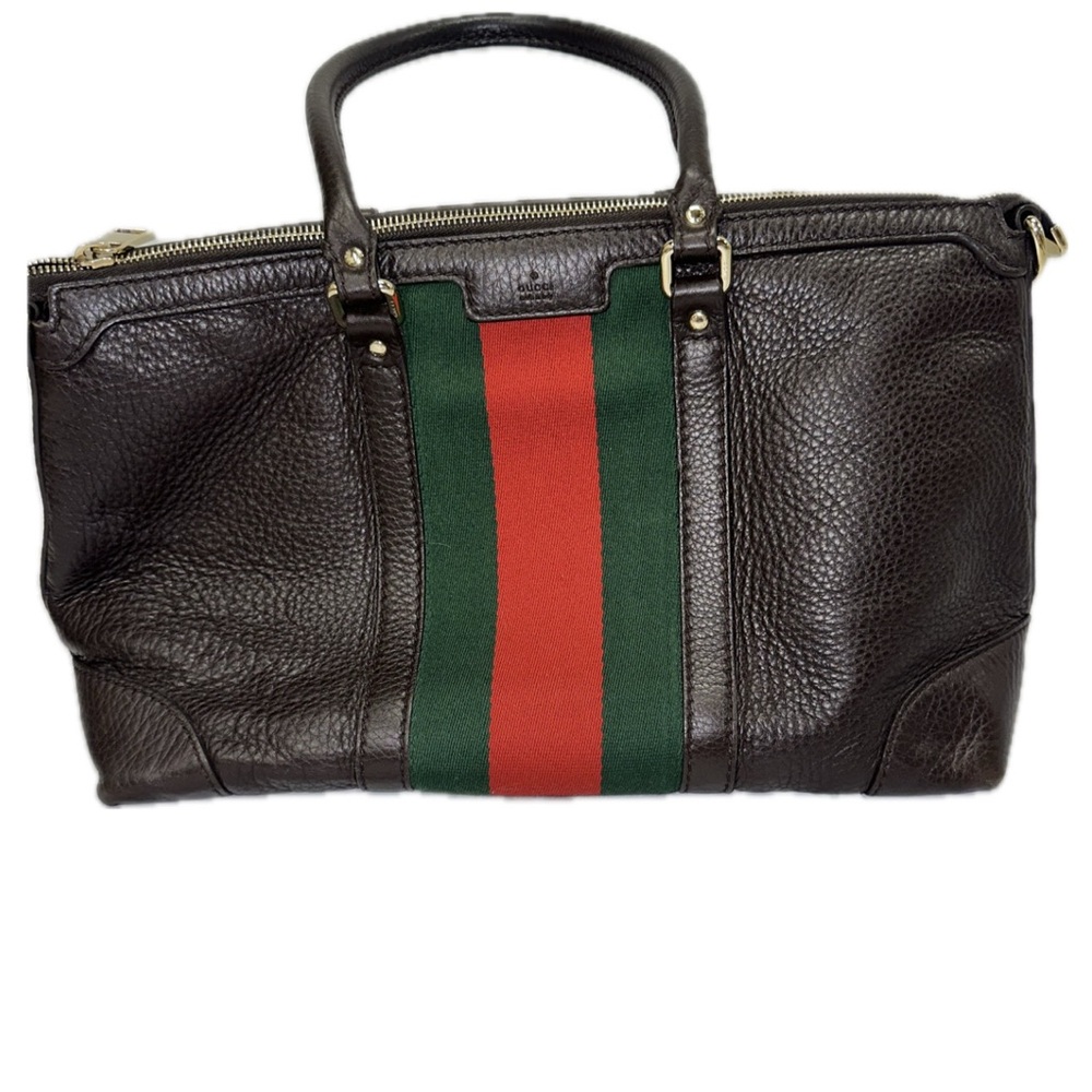 Gucci Boston Women Dark Brown Leather Shoulder Bag